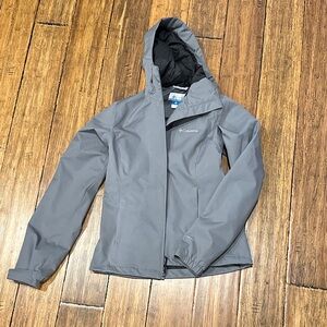 Columbia Women's Gray Hooded Rain Shell